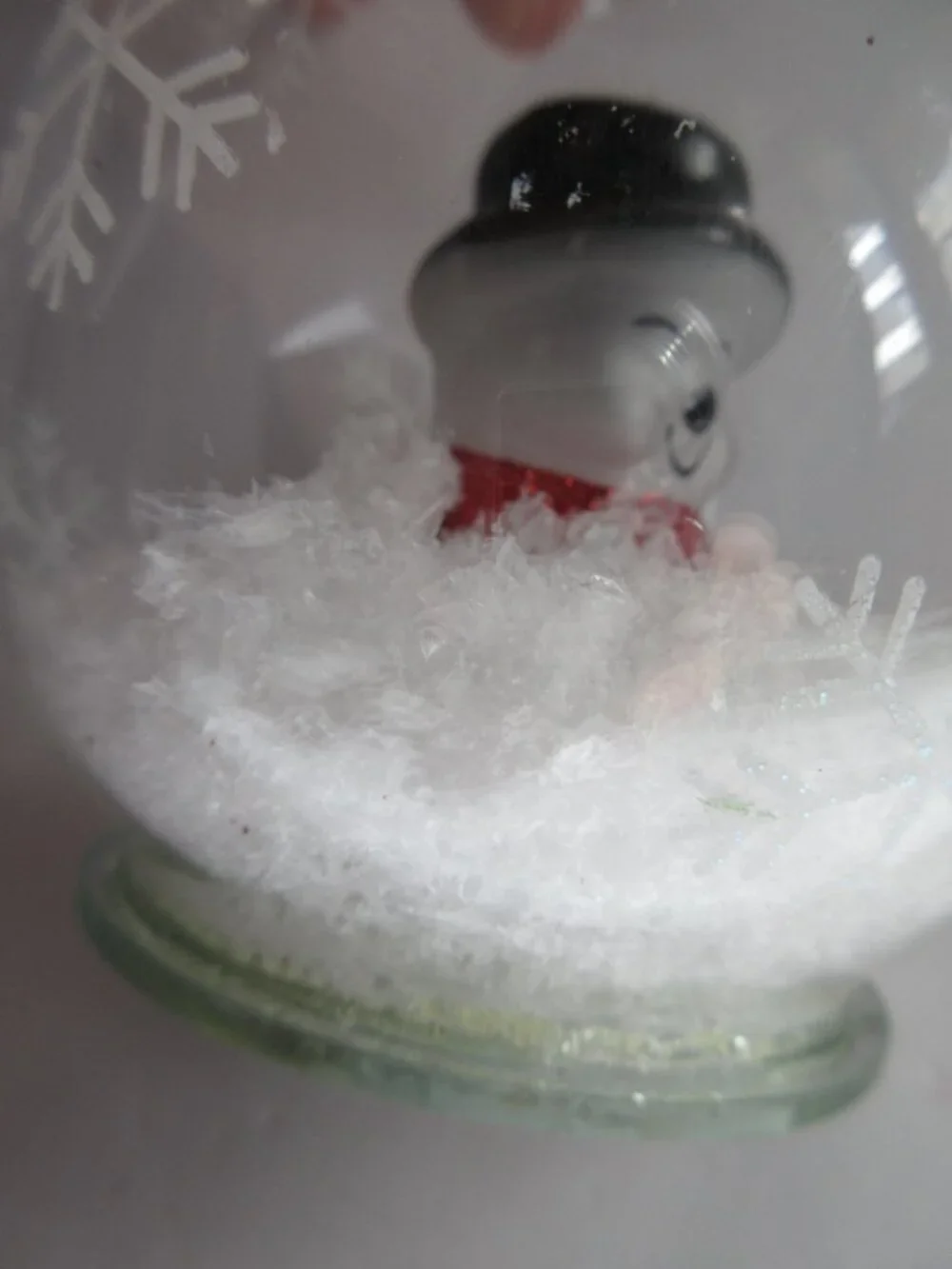 Handblown Christmas Ornament Glass Globe Snowman Color Changing LED Light Up